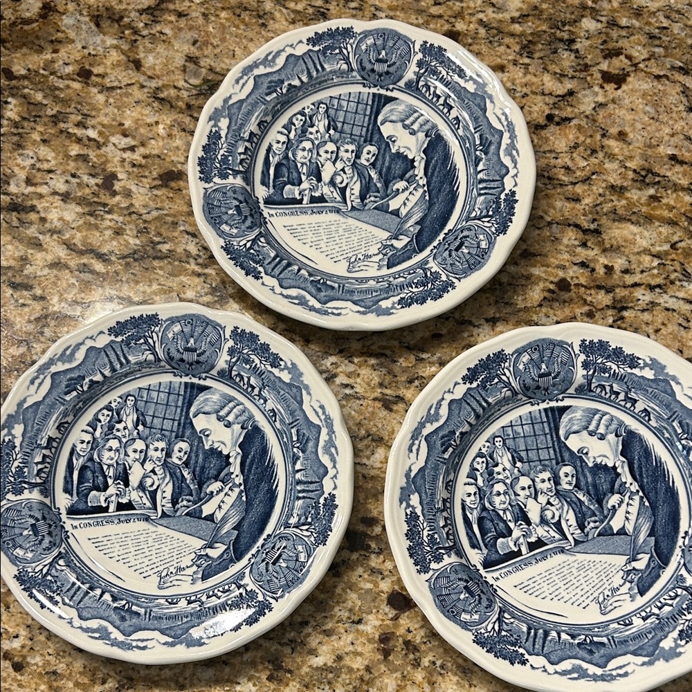 J&G Meakin American Hurrah Dessert/Pie Plates (3)